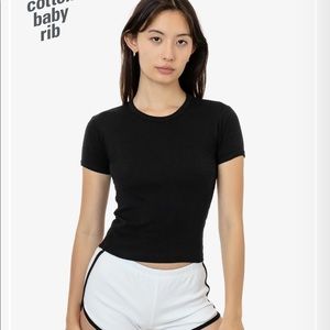 Los Angeles Apparel - CLASSIC Crewneck Baby Tee - size SMALL